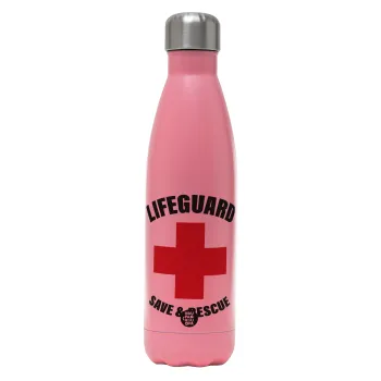 Lifeguard Save & Rescue, Metal mug thermos Pink Mat (Stainless steel), double wall, 500ml
