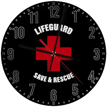 Lifeguard Save & Rescue, Ρολόι τοίχου ξύλινο (30cm)