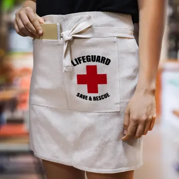 Lifeguard Save & Rescue, Ποδιά Μέσης με διπλή τσέπη Barista/Bartender, Beige