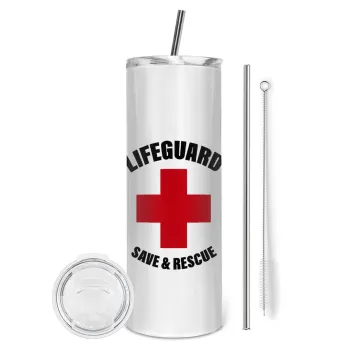 Lifeguard Save & Rescue, Tumbler stainless steel 600ml, with metal straw & cleaning brush