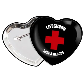 Lifeguard Save & Rescue, Κονκάρδα παραμάνα καρδιά (57x52mm)
