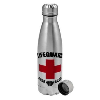 Lifeguard Save & Rescue, Metallic water bottle, stainless steel, 750ml