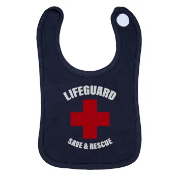 Lifeguard Save & Rescue, Σαλιάρα με Σκρατς 100% Organic Cotton Μπλε (0-18 months)