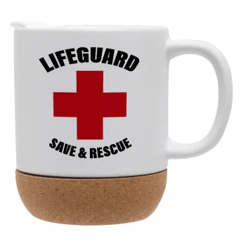 Lifeguard Save & Rescue, Κούπα, κεραμική με βάση φελού και καπάκι (ΜΑΤ), 330ml