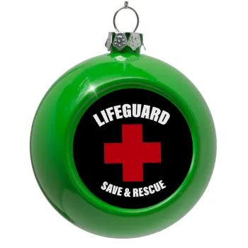Lifeguard Save & Rescue, Στολίδι Χριστουγεννιάτικη μπάλα δένδρου Πράσινο 8cm