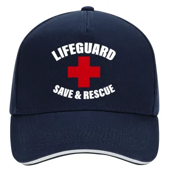 Lifeguard Save & Rescue, DRILL Adult Ultimate Hat BLUE/WHITE, (100% COTTON, ADULT, UNISEX, ONE SIZE)
