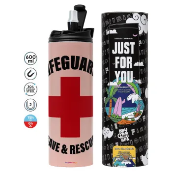 Lifeguard Save & Rescue, Tumbler stainless steel PINK 600ml