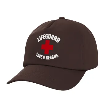 Lifeguard Save & Rescue, Καπέλο Ενηλίκων Baseball, 100% Βαμβακερό, Chocolate, Καφέ (ΒΑΜΒΑΚΕΡΟ, ΕΝΗΛΙΚΩΝ, UNISEX, ONE SIZE)