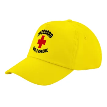 Lifeguard Save & Rescue, Καπέλο παιδικό Baseball, 100% Βαμβακερό Twill, Κίτρινο (ΒΑΜΒΑΚΕΡΟ, ΠΑΙΔΙΚΟ, UNISEX, ONE SIZE)