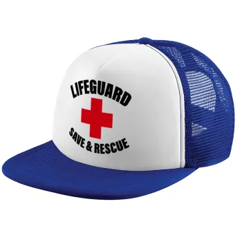Lifeguard Save & Rescue, Καπέλο παιδικό Soft Trucker με Δίχτυ ΜΠΛΕ/ΛΕΥΚΟ (POLYESTER, ΠΑΙΔΙΚΟ, ONE SIZE)