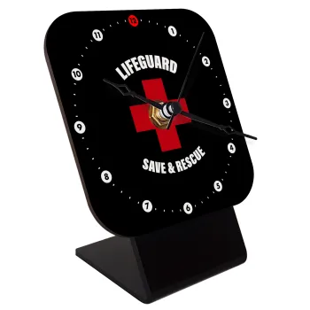 Lifeguard Save & Rescue, Quartz Wooden table clock with hands (10cm)
