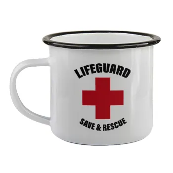 Lifeguard Save & Rescue, Κούπα εμαγιέ με μαύρο χείλος 360ml