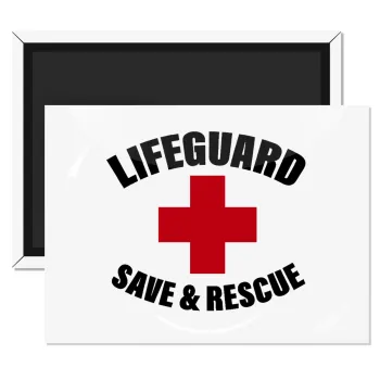 Lifeguard Save & Rescue, Ορθογώνιο μαγνητάκι ψυγείου διάστασης 9x6cm