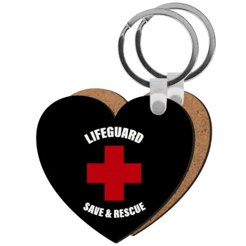 Lifeguard Save & Rescue, Μπρελόκ Ξύλινο καρδιά MDF