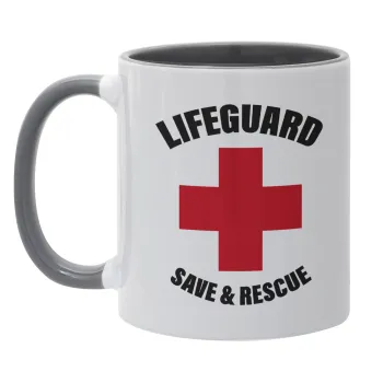 Lifeguard Save & Rescue, Κούπα χρωματιστή γκρι, κεραμική, 330ml