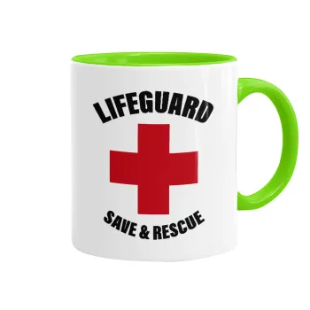 Lifeguard Save & Rescue, Κούπα χρωματιστή βεραμάν, κεραμική, 330ml