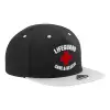 Adult Flat Snapback Hat Black/Grey, (100% COTTON TWILL, ADULT, UNISEX, ONE SIZE)