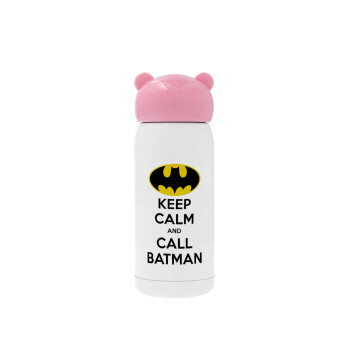KEEP CALM & Call BATMAN, Ροζ ανοξείδωτο παγούρι θερμό (Stainless steel), 320ml