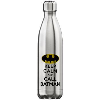 KEEP CALM & Call BATMAN, Inox (Stainless steel) hot metal mug, double wall, 750ml