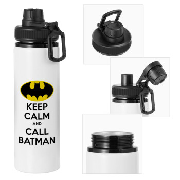 KEEP CALM & Call BATMAN, Μεταλλικό παγούρι νερού με καπάκι ασφαλείας, αλουμινίου 850ml