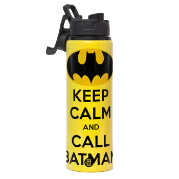 KEEP CALM & Call BATMAN, Metallic water bottle with safety lid, 850ml aluminum