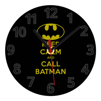 KEEP CALM & Call BATMAN, Ρολόι τοίχου γυάλινο (20cm)