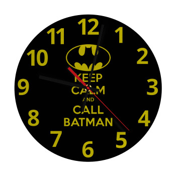 KEEP CALM & Call BATMAN, Ρολόι τοίχου γυάλινο (30cm)