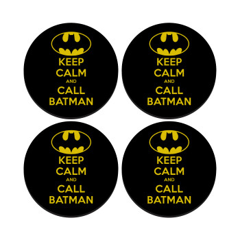 KEEP CALM & Call BATMAN, SET of 4 round wooden coasters (9cm)