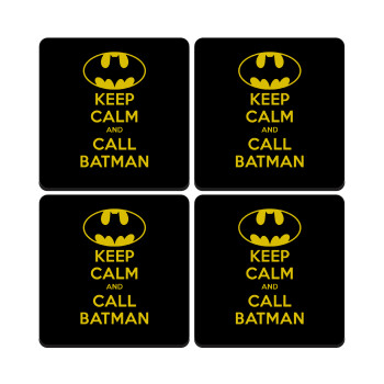 KEEP CALM & Call BATMAN, ΣΕΤ 4 Σουβέρ ξύλινα τετράγωνα (9cm)