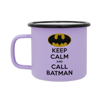 KEEP CALM & Call BATMAN, Κούπα Μεταλλική εμαγιέ ΜΑΤ Light Pastel Purple 360ml