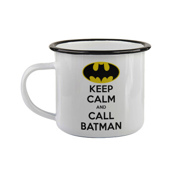 KEEP CALM & Call BATMAN, Κούπα εμαγιέ με μαύρο χείλος 360ml