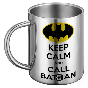 KEEP CALM & Call BATMAN, Ανοξείδωτη Μεταλλική Κούπα 450ml - Διπλού Τοιχώματος