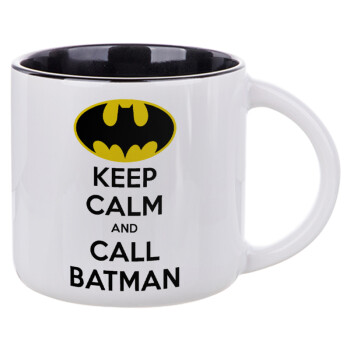KEEP CALM & Call BATMAN, Κούπα κεραμική 400ml Λευκή/Μαύρη