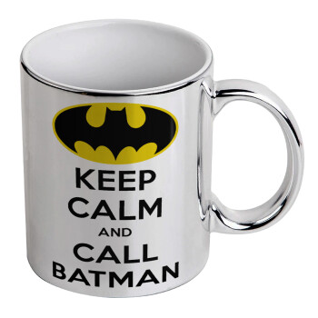 KEEP CALM & Call BATMAN, Mug ceramic, silver mirror, 330ml