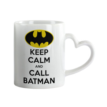 KEEP CALM & Call BATMAN, Mug heart handle, ceramic, 330ml