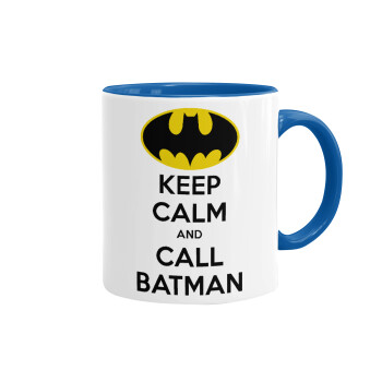 KEEP CALM & Call BATMAN, Mug colored blue, ceramic, 330ml