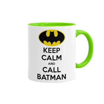 KEEP CALM & Call BATMAN, Κούπα χρωματιστή βεραμάν, κεραμική, 330ml
