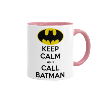 KEEP CALM & Call BATMAN, Mug colored pink, ceramic, 330ml