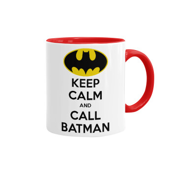KEEP CALM & Call BATMAN, Mug colored red, ceramic, 330ml