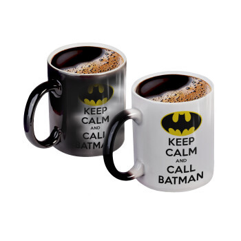 KEEP CALM & Call BATMAN, Κούπα Μαγική, κεραμική, 330ml που αλλάζει χρώμα με το ζεστό ρόφημα