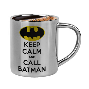 KEEP CALM & Call BATMAN, Double-wall metal cup for espresso (220ml)