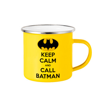 KEEP CALM & Call BATMAN, Yellow Enamel Metallic Cup 360ml