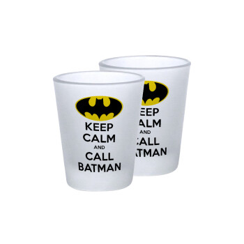 KEEP CALM & Call BATMAN, Σφηνοπότηρα γυάλινα 45ml του πάγου (2 τεμάχια)