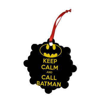 KEEP CALM & Call BATMAN, Christmas ornament snowflake wooden 7.5cm