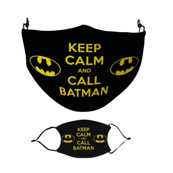 KEEP CALM & Call BATMAN, Μάσκα υφασμάτινη Ενηλίκων πολλαπλών στρώσεων με υποδοχή φίλτρου