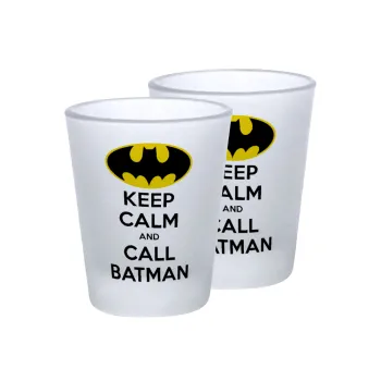 KEEP CALM & Call BATMAN, Σφηνοπότηρα γυάλινα 45ml του πάγου (2 τεμάχια)