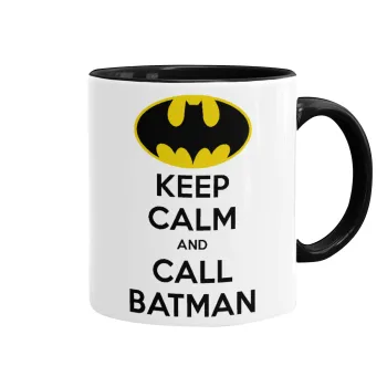KEEP CALM & Call BATMAN, Mug colored black, ceramic, 330ml