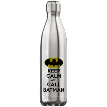 KEEP CALM & Call BATMAN, Inox (Stainless steel) hot metal mug, double wall, 750ml