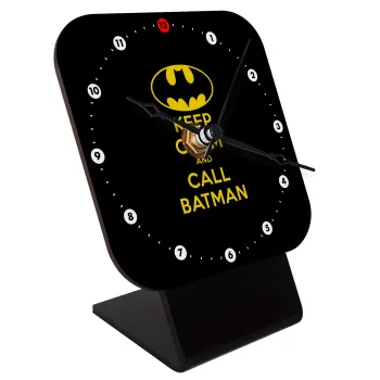 KEEP CALM & Call BATMAN, Επιτραπέζιο ρολόι ξύλινο με δείκτες (10cm)