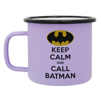KEEP CALM & Call BATMAN, Κούπα Μεταλλική εμαγιέ ΜΑΤ Light Pastel Purple 360ml